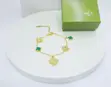 Van Cleef Inspired Women's Bracelet - Green & Red - 3