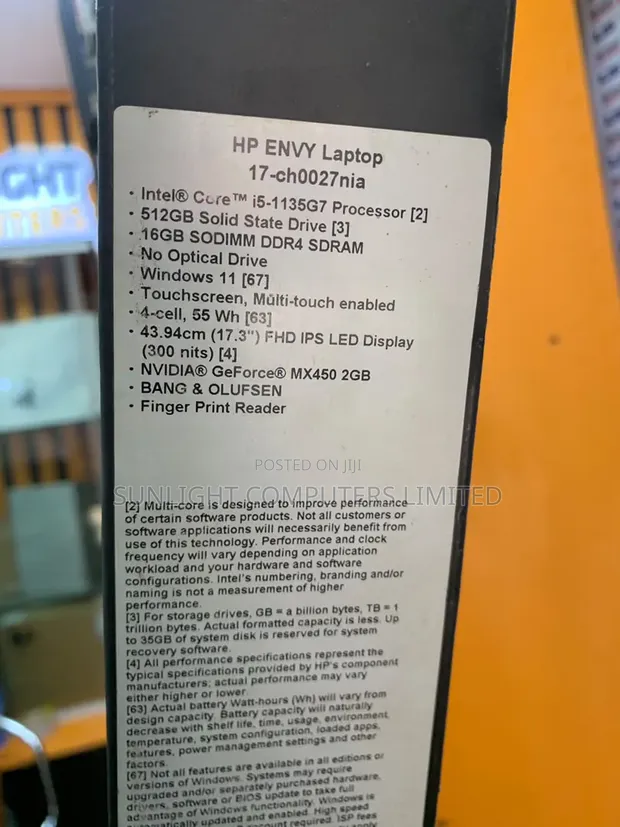 Sabon HP Envy 17 Laptop: Intel Core i5, 16GB RAM, 512GB SSD - 1