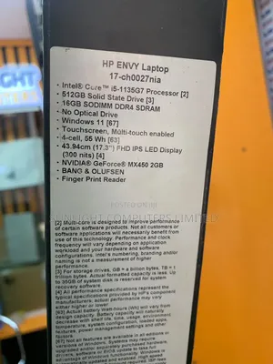 Sabon HP Envy 17 Laptop: Intel Core i5, 16GB RAM, 512GB SSD