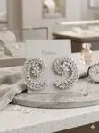 Classy Ladies' Crystal Hoop Earrings with Rectangular Stone - 3
