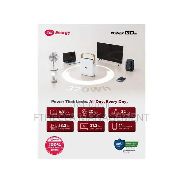 Itel Power Go Pro 320Wh Portable Power Station (IESS-320ACT) - 1