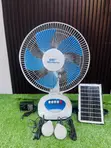 GST Solar Table Fan with Panel and Bulbs - 3