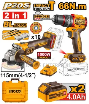 Ingco 2-in-1 Cordless Combo Kit Machine