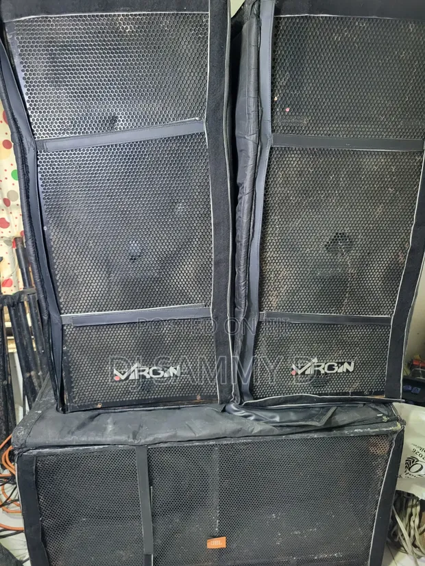 DJ Speakers and Subwoofers with Amplifiers and Mixer - 1