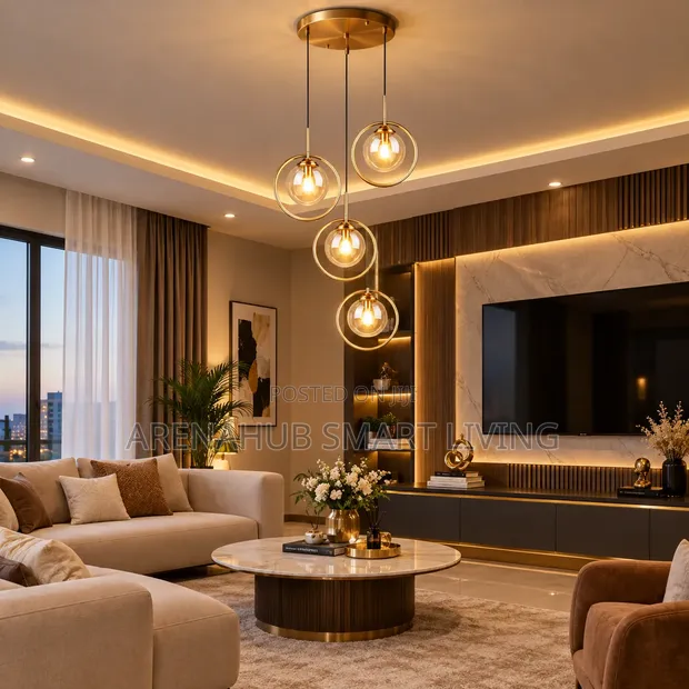 Cognac Smoky Gray Clear Glass Ball LED Pendant Light - 1
