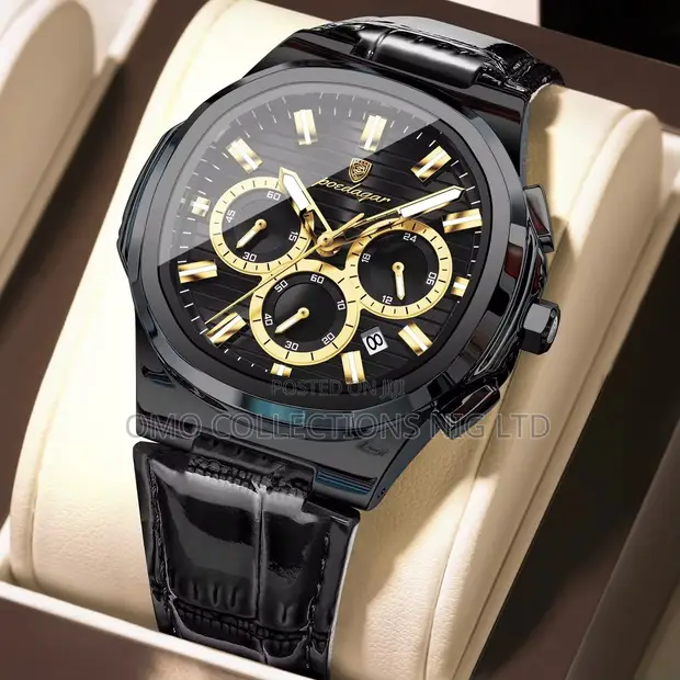 Poedagar Chronograph Men's Leather Watch - New - 1