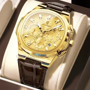 Poedagar Chronograph Men's Leather Watch - New