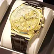 Poedagar Chronograph Men's Leather Watch - New - 2