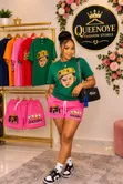 Unisex Printed T-Shirt and Handkerchief Skirt Set - 4