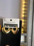 Hoop Steel Earrings - Gold - 2