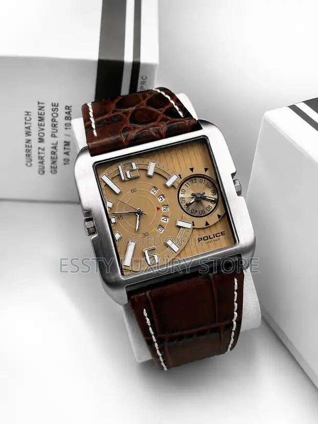 Police Brand Men's Leather Wrist Watch - 1