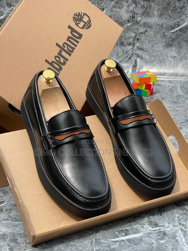 Luxury Timberland Men's Black Leather Shoes - Brand New - 1