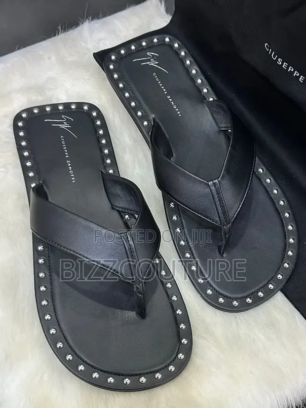 Giuseppe Zanotti Men's Leather Slippers - Black - 1