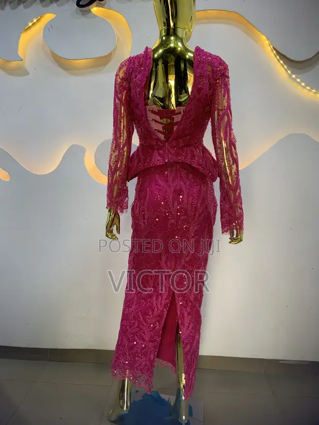 Asoebi Lace Corset Top and Skirt Set - 1