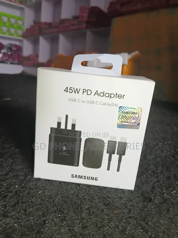 Samsung 45W Super Fast Charger Set + 5A Type-C Cable (UK Plug) - 1