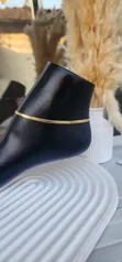Spiral Flat Anklet Leg Chain - Azurfa/Zinariya - 1
