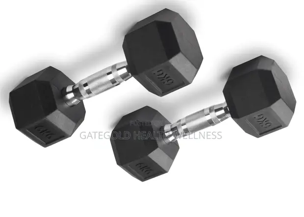 30kg Rubber Hex Dumbbells (Pair) - Pivot Brand - 1