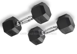 30kg Rubber Hex Dumbbells (Pair) - Pivot Brand