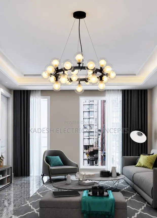 Nordic Glass Bubble Chandelier LED Gold Pendant Lamp - 1