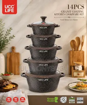 14 Pcs Granite Coating Kitchen Cookware Set - Brand New