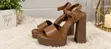 Original Floral Cut-Out Slingback Heels - Brown - 2