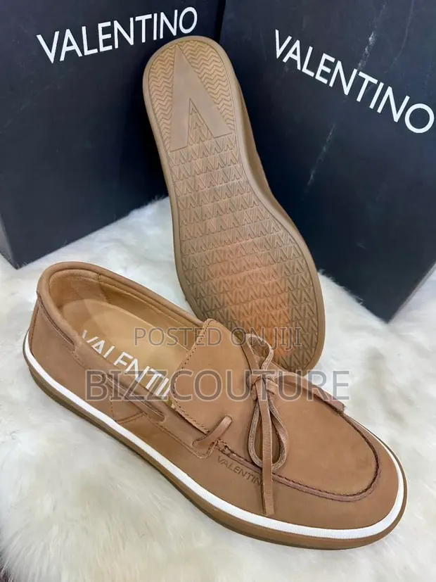 Original Valentino Men's Loafers - Brown Leather - 1