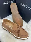 Original Valentino Men's Loafers - Brown Leather - 1