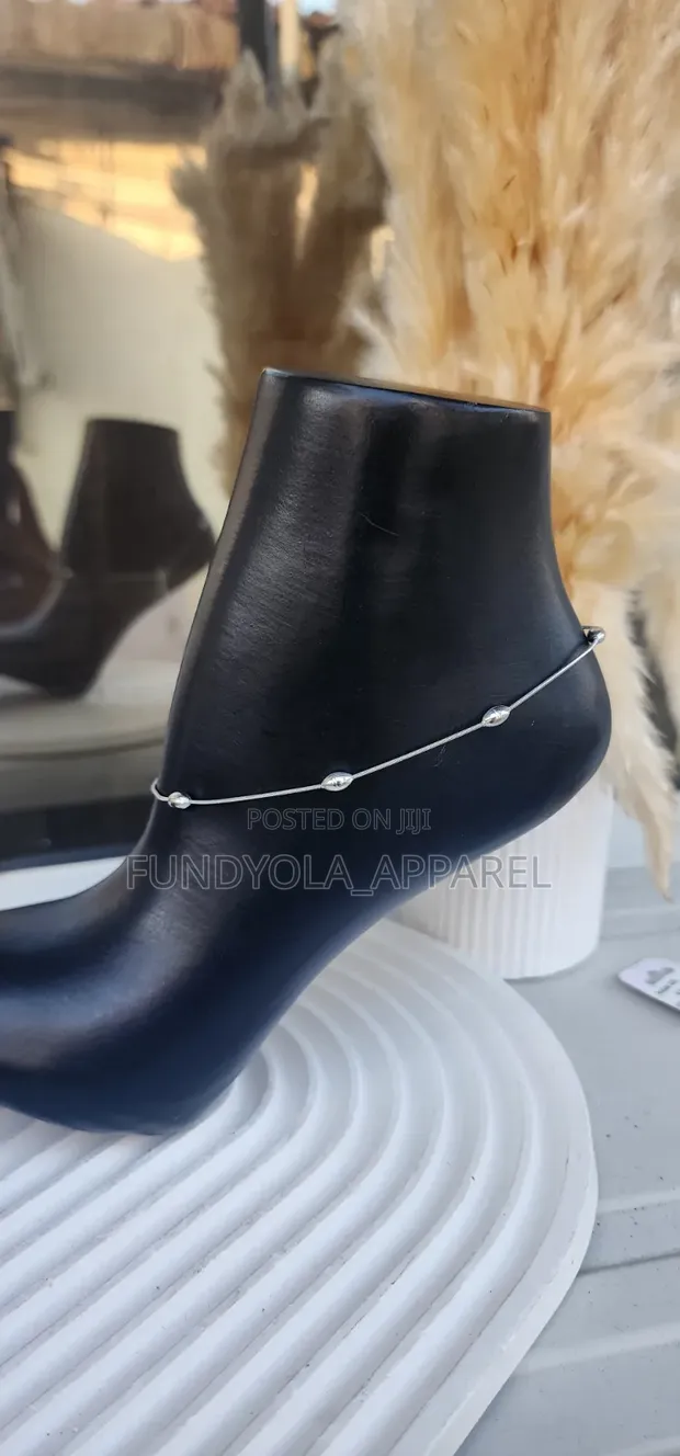 Silver Stainless Steel Leg Chain Anklet - 1