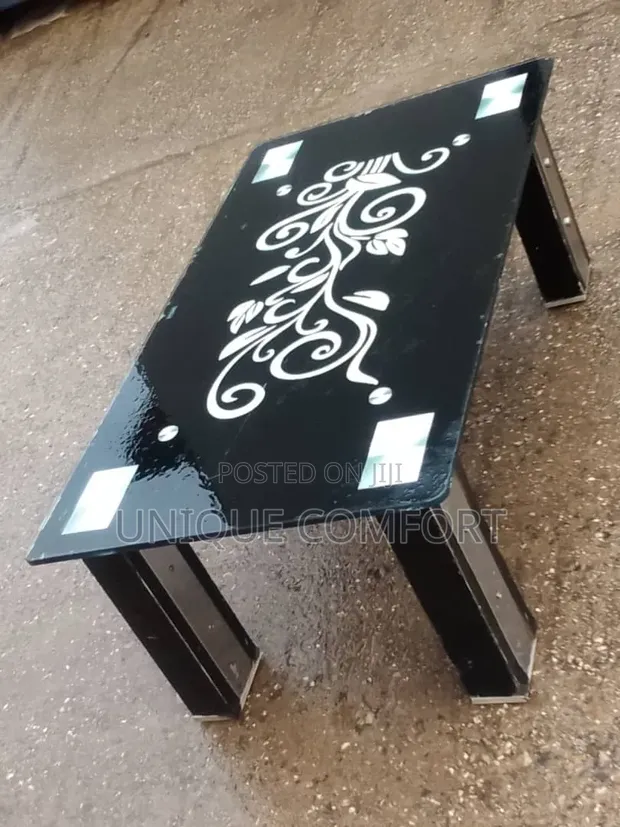 Home Interiors Flowered Glass Top Center Table - 1