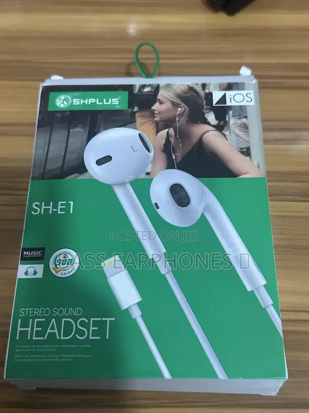 Shplus SH-E1 Wired Earphones - Fari (Na Amfani) - 1