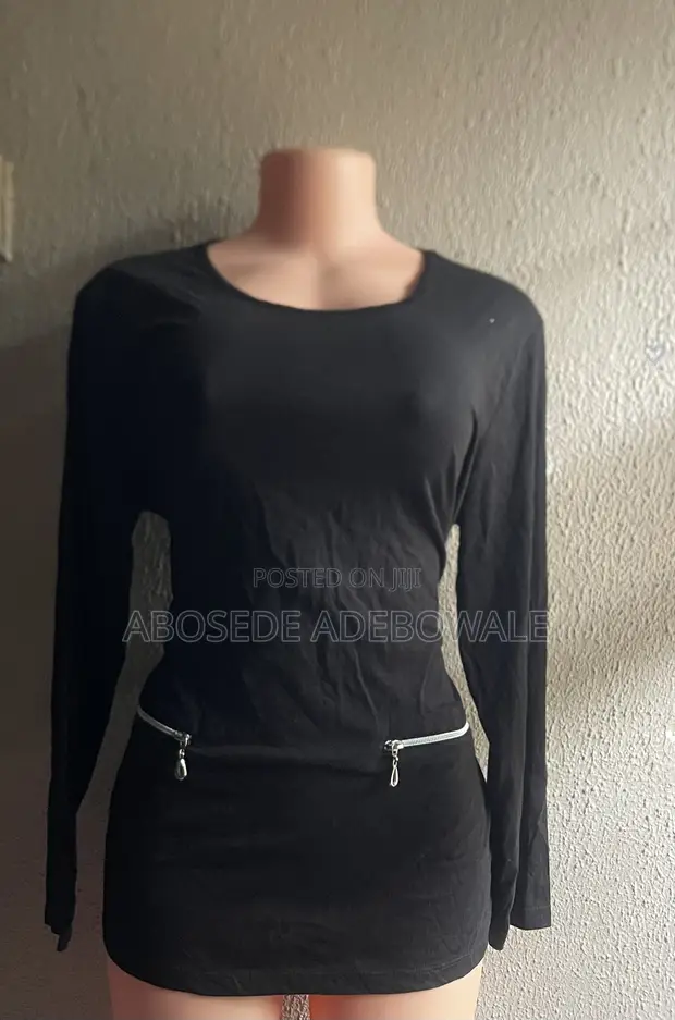 Women's Black Long Sleeve Top - 1