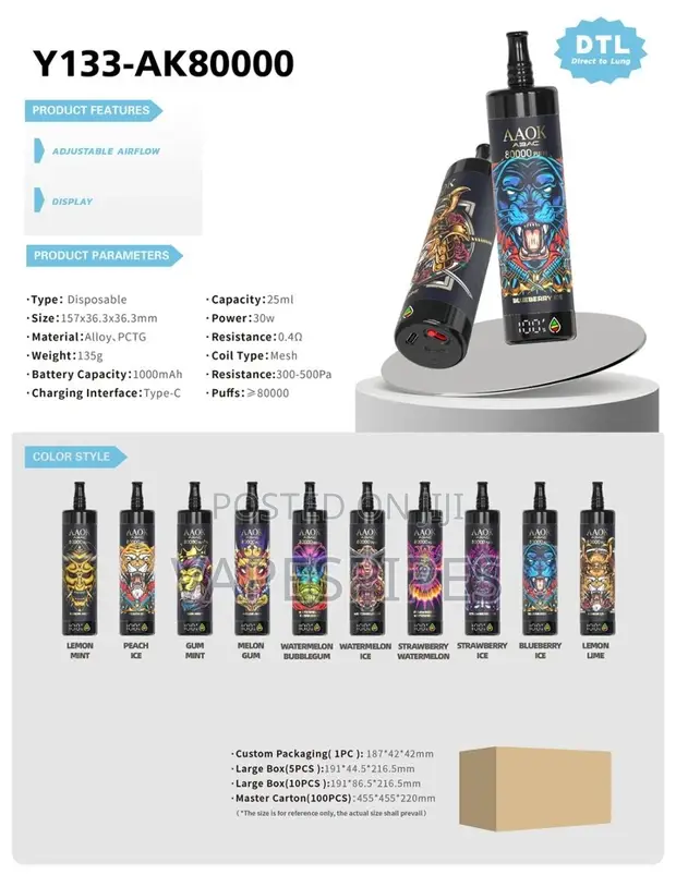 AAOK 80,000 Puffs Disposable Vape Kit - 1