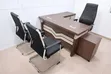Executive Office Table and Chairs Set (2 Visitor Chairs) - 2