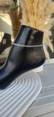 Box Leg Chain Silver Anklet - 1