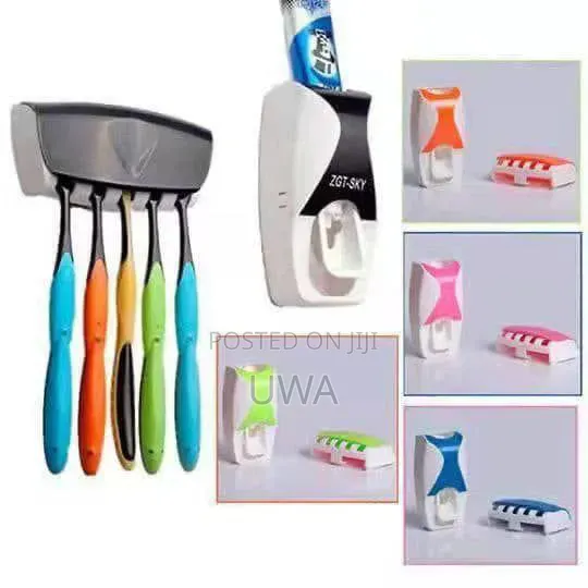 Automatic Toothpaste Dispenser & Toothbrush Holder Set - 1