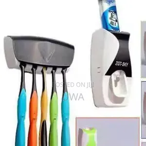 Automatic Toothpaste Dispenser & Toothbrush Holder Set