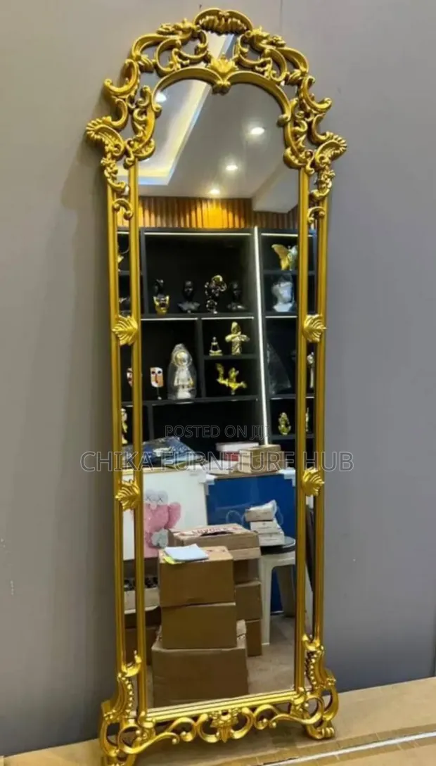 Home Interiors Standing Mirror - Gold - 1