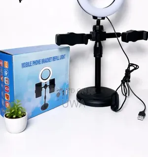 Tabletop LED Ring Light da Dual Phone Holder