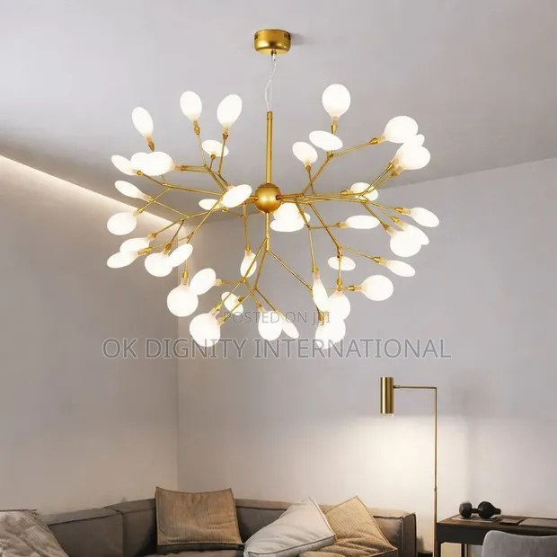 Modern Luxury Gold Branch Chandelier - Multi-Globe Ceiling Light - 1