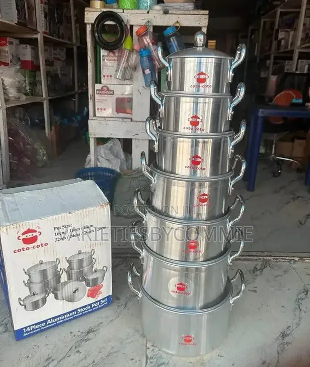 7 Pcs Quality Thick Aluminium Pot Set - 1