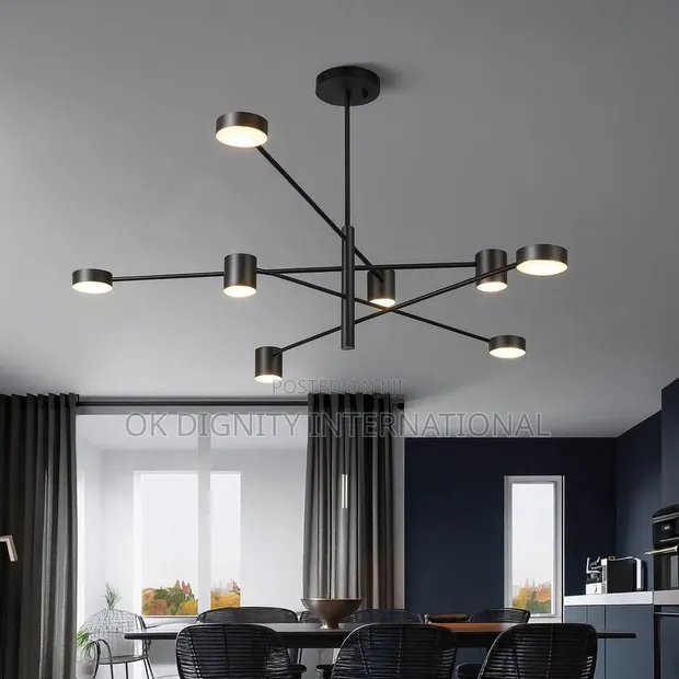 Modern Black Multi-Arm Chandelier - Luxury Ceiling Light - 1