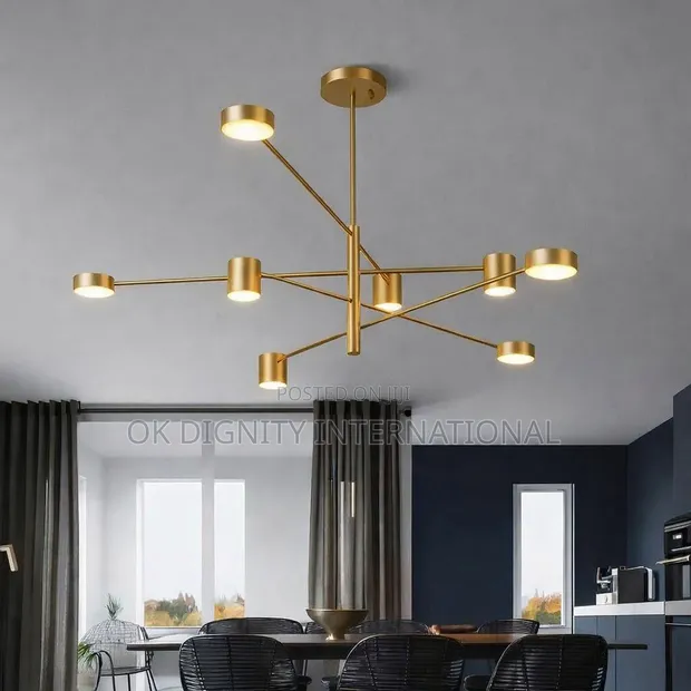Modern Golden Multi-Arm Chandelier - Luxury Ceiling Light - 1