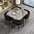 Sabon 4-Seater Fabric Dining Table da Kujeru - 2