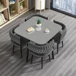 Sabon 4-Seater Fabric Dining Table da Kujeru - 3