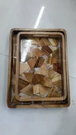 High Quality Acacia Wood Luxury 2pcs Tray Set - 1
