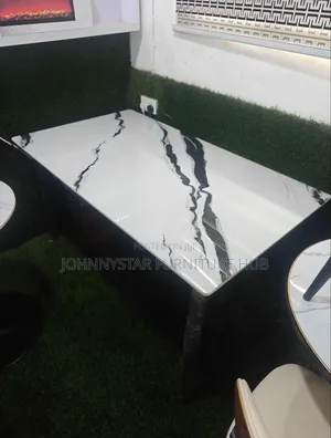 Johnnystar Marble Dining Table Mai Girma Tare Da Kujeru 6