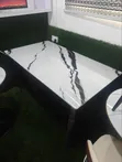 Johnnystar Marble Dining Table Mai Girma Tare Da Kujeru 6 - 2