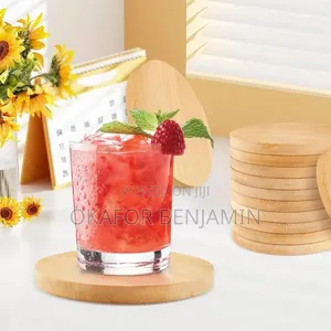 Customizable 6pcs Bamboo Coaster Set