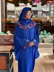 Bale Fabrics Blue Floor-Length Ball Gown - 1