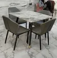 Ingantacciyar Dining Table Mai Rufin Marble Tare da Zama 4 - 1